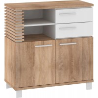 Kumode LAMIR 2D2S , Gaišais ozols/Balts/Balts